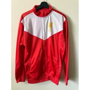 Liverpool FC Men's Track Jacket Icon Sports Size M Red White Zip Up